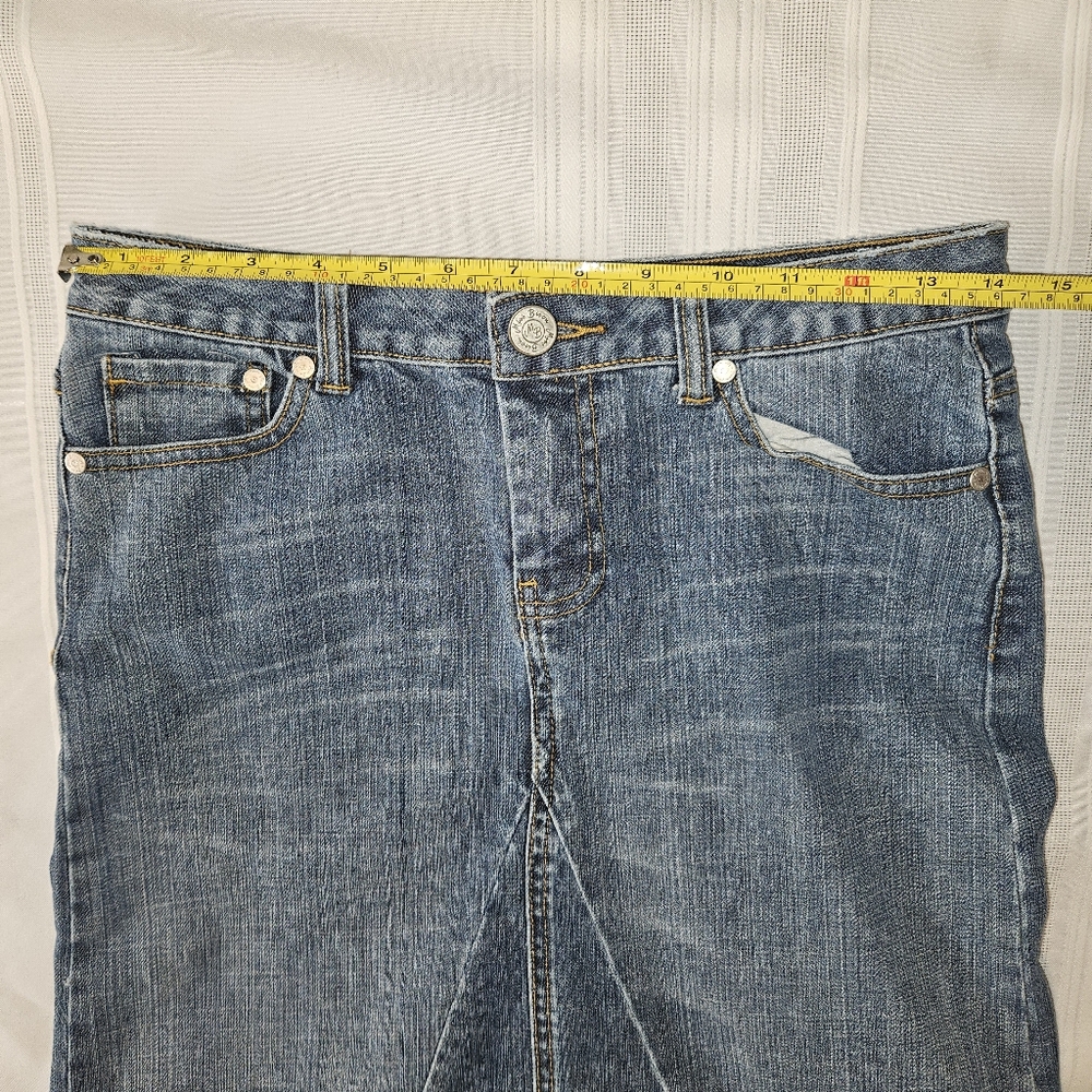 Vintage Y2K Miss Bisou Denim Maxi Skirt High Low Size 5 (Juniors) - Picture 3 of 16